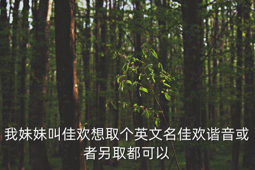 我妹妹叫佳歡想取個英文名佳歡諧音或者另取都可以
