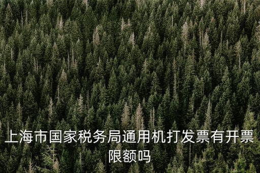 上海市國家稅務(wù)局通用機(jī)打發(fā)票有開票限額嗎