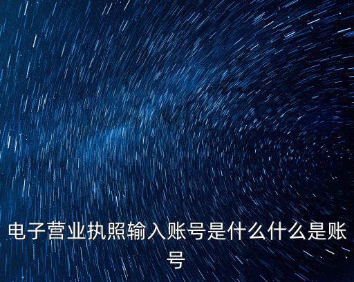 電子營業執照輸入賬號是什么什么是賬號