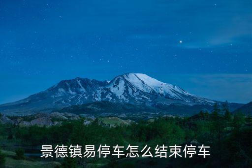 景德鎮易停車怎么結束停車