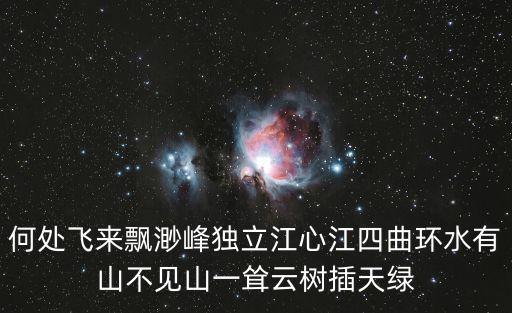 何處飛來飄渺峰獨立江心江四曲環水有山不見山一聳云樹插天綠
