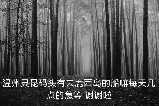 鹿西島，洞頭到鹿西都是幾點開船的