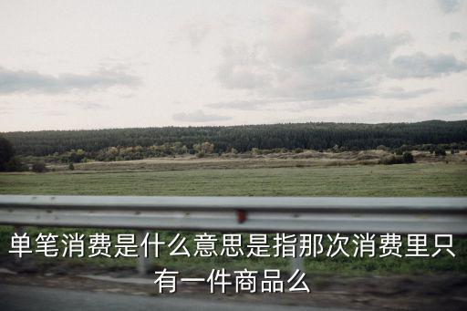 單筆消費，單筆消費是什么意思是指那次消費里只有一件商品么