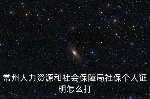 常州人力資源和社會保障局社保個人證明怎么打