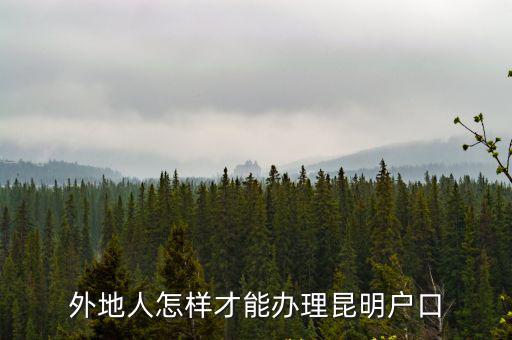 外地人怎樣才能辦理昆明戶口