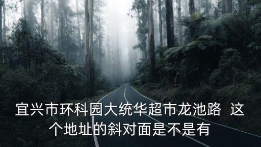 龍池路，宜興市環(huán)科園大統(tǒng)華超市龍池路  這個(gè)地址的斜對面是不是有