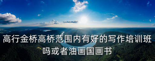 高行金橋高橋范圍內(nèi)有好的寫作培訓(xùn)班嗎或者油畫國畫書
