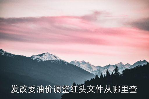 發改委油價調整紅頭文件從哪里查