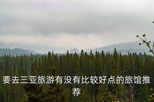 要去三亞旅游有沒有比較好點的旅館推薦