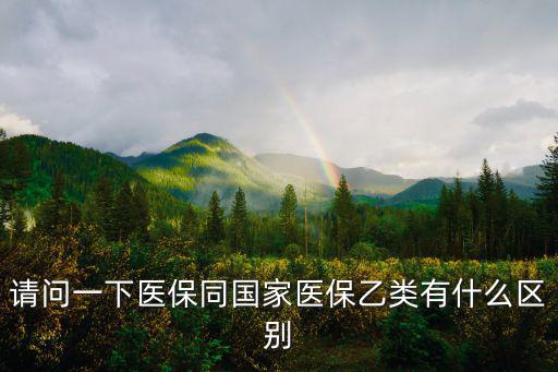 請問一下醫保同國家醫保乙類有什么區別