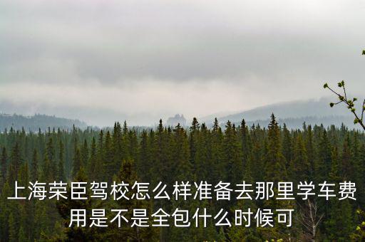 上海榮臣駕校怎么樣準備去那里學車費用是不是全包什么時候可