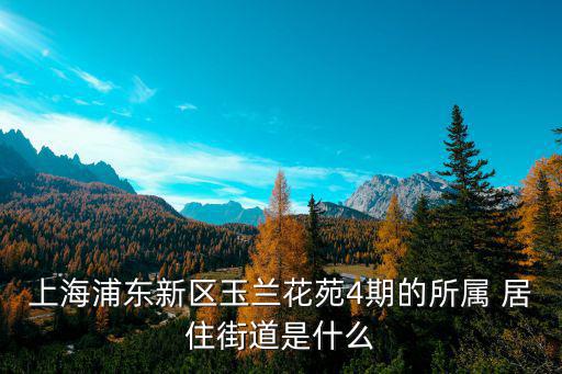玉蘭花苑，上海浦東新區玉蘭花苑4期的所屬 居住街道是什么