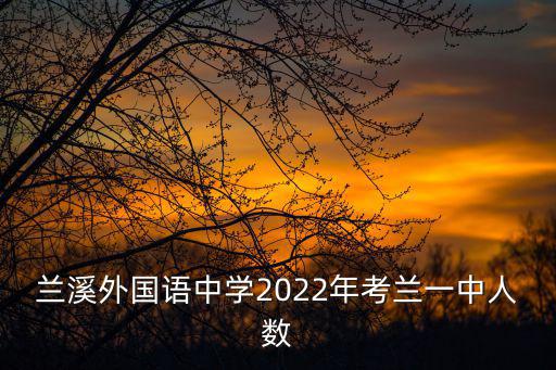 蘭溪外國語中學2022年考蘭一中人數