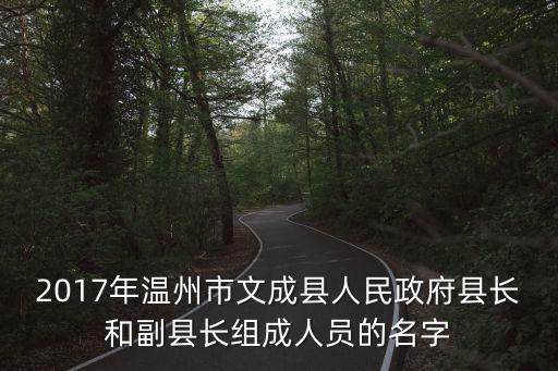 2017年溫州市文成縣人民政府縣長和副縣長組成人員的名字