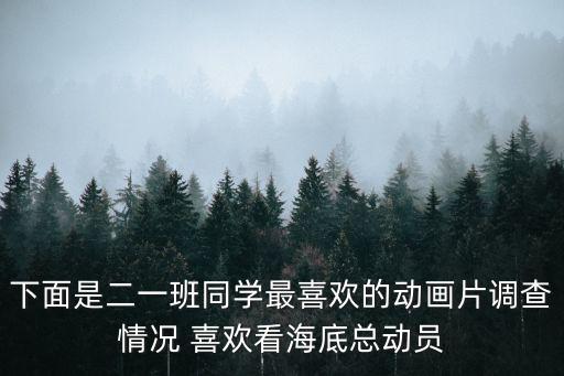 下面是二一班同學最喜歡的動畫片調查情況 喜歡看海底總動員