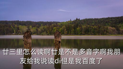 廿三里怎么讀啊廿是不是多音字啊我朋友給我說讀di但是我百度了