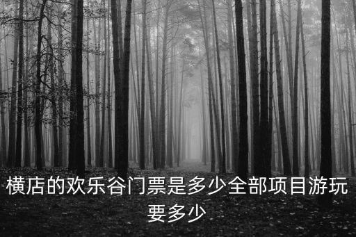 橫店的歡樂谷門票是多少全部項目游玩要多少