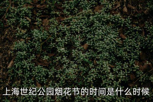 上海世紀(jì)公園煙花節(jié)的時(shí)間是什么時(shí)候