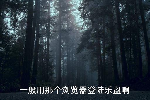一般用那個瀏覽器登陸樂盤啊