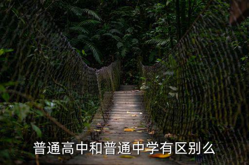 普通高中和普通中學有區別么