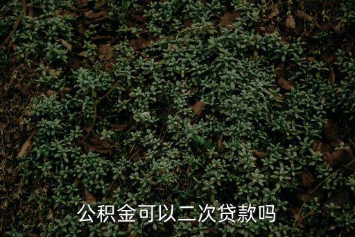 公積金可以二次貸款嗎
