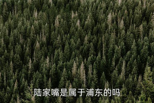 陸家嘴，陸家嘴是屬于浦東的嗎
