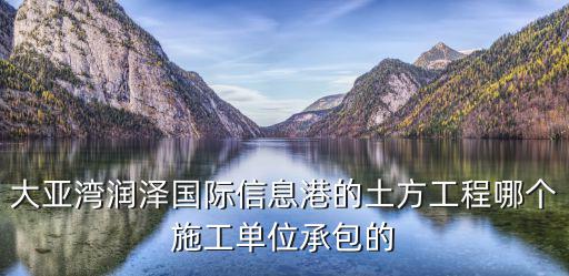 大亞灣潤澤國際信息港的土方工程哪個施工單位承包的