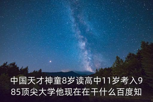 許恒瑞，中國天才神童8歲讀高中11歲考入985頂尖大學他現在在干什么百度知