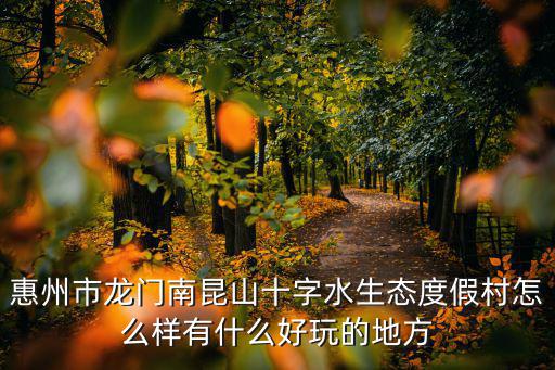 十字水生態度假村，廣東自駕露營去哪里好
