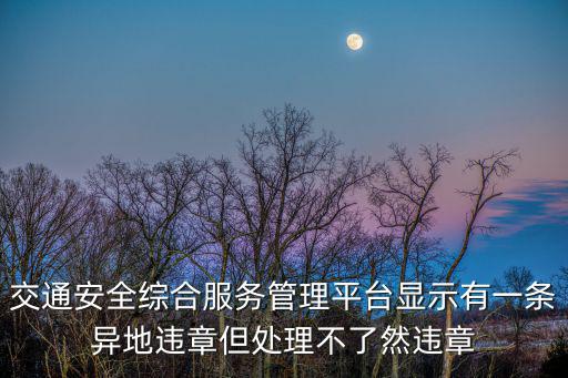 交通安全綜合服務管理平臺顯示有一條異地違章但處理不了然違章