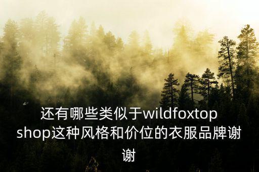 還有哪些類似于wildfoxtopshop這種風格和價位的衣服品牌謝謝