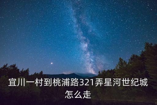 宜川一村到桃浦路321弄星河世紀(jì)城怎么走