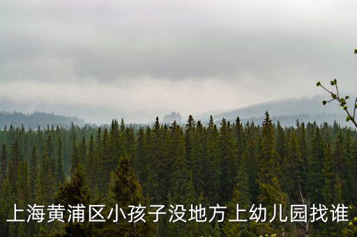 上海黃浦區(qū)小孩子沒地方上幼兒園找誰