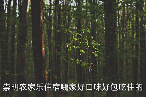 崇明農家樂住宿哪家好口味好包吃住的