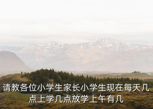 小學生幾點上學，成都小學生早上幾點上學