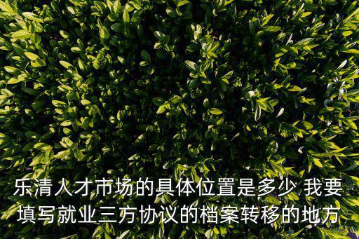 樂清人才市場的具體位置是多少 我要填寫就業三方協議的檔案轉移的地方