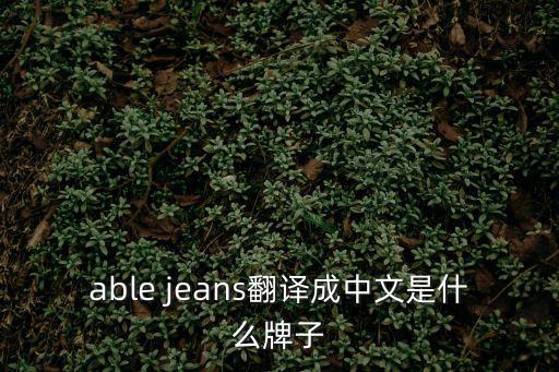 able jeans翻譯成中文是什么牌子