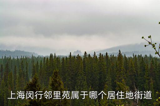 上海閔行鄰里苑屬于哪個居住地街道