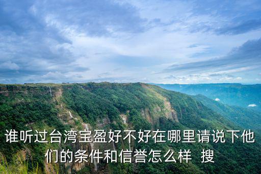 誰聽過臺灣寶盈好不好在哪里請說下他們的條件和信譽怎么樣  搜
