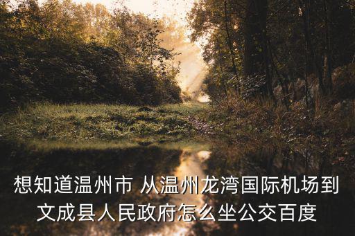 文成縣人民政府，想知道溫州市 從溫州龍灣國際機(jī)場到文成縣人民政府怎么坐公交百度