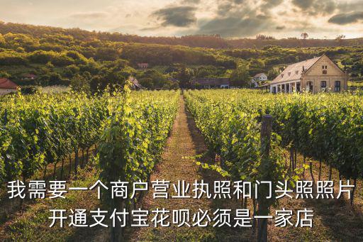我需要一個商戶營業執照和門頭照照片開通支付寶花唄必須是一家店