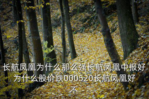 長航鳳凰為什么那么強長航鳳凰中報好為什么股價跌000520長航鳳凰好不