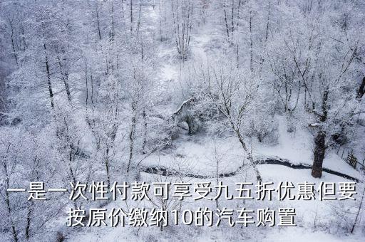 一是一次性付款可享受九五折優惠但要按原價繳納10的汽車購置