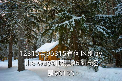 12315與96315有何區別by the way到底是96315還是96135