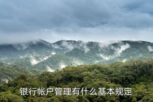 銀行帳戶管理有什么基本規(guī)定