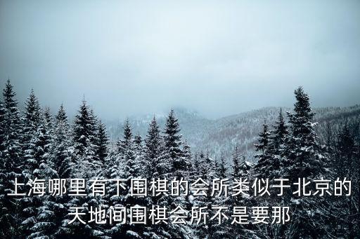 弈品圍棋，上海哪里有下圍棋的會所類似于北京的天地間圍棋會所不是要那