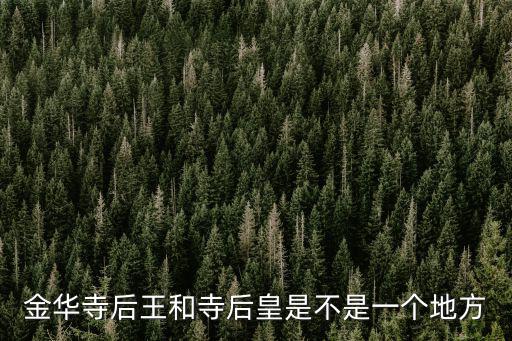 金華寺后王和寺后皇是不是一個地方