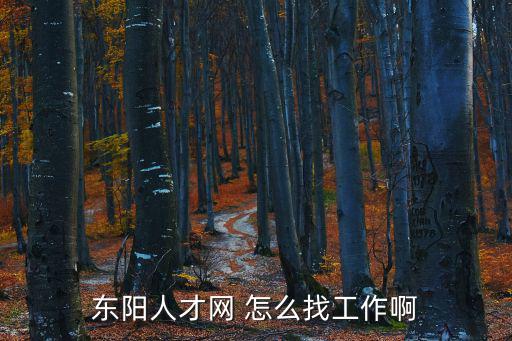 東陽人才網(wǎng) 怎么找工作啊
