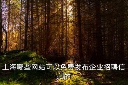 上海哪些網站可以免費發布企業招聘信息的
