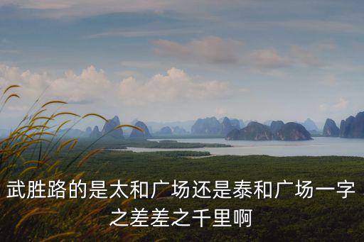 武勝路的是太和廣場還是泰和廣場一字之差差之千里啊